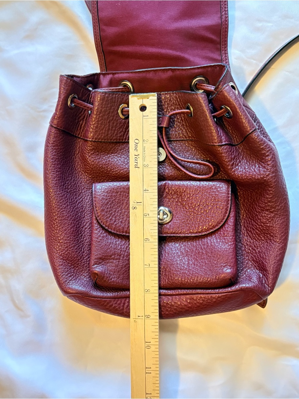 Coach Mini Billie Backpack Pebbled Burgundy in Like New Condition - Picture 12 of 14